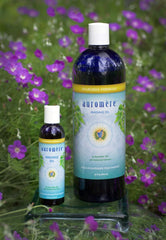 Auromere vegan cruelty-free label on premium oil.