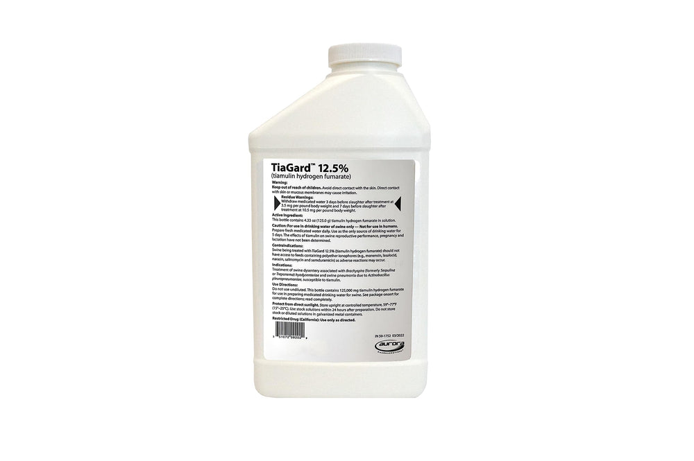 Aurora TiaGard 12.5% concentrate being poured, illustrating rapid gut absorption within 30 minutes.