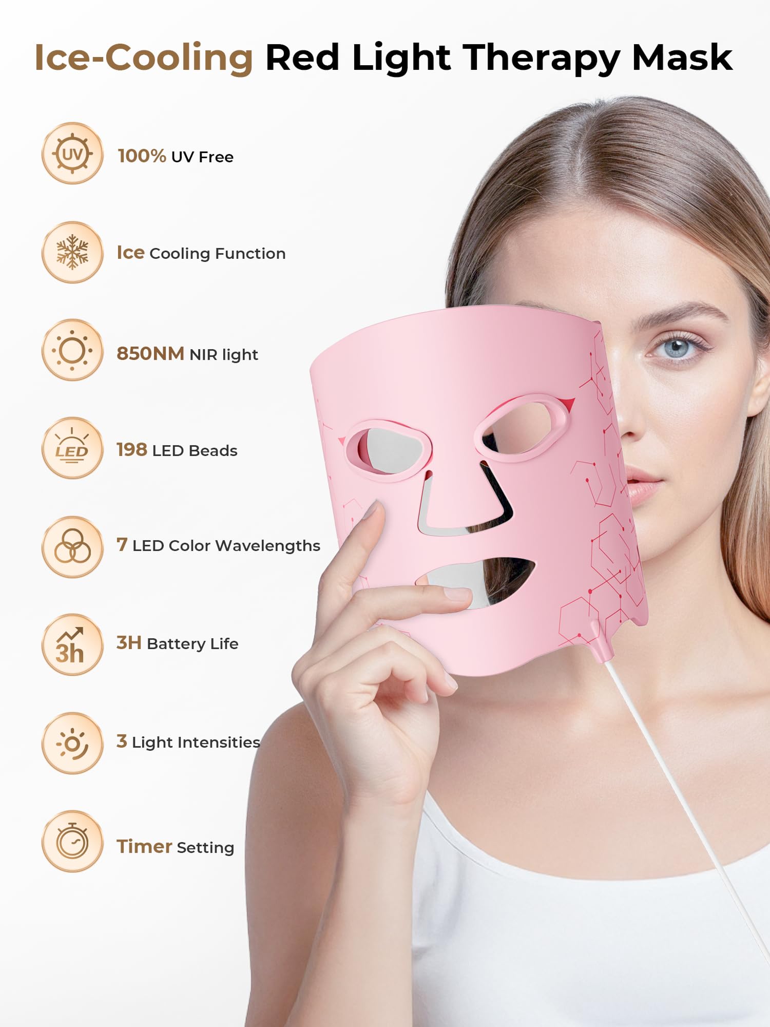 Aurphany soft silicone mask material indicating skin-friendly comfort during use