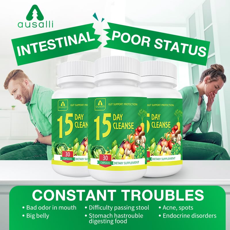 ausalli 15-Day cycle packaging emphasizes a concise, non-stimulant routine.