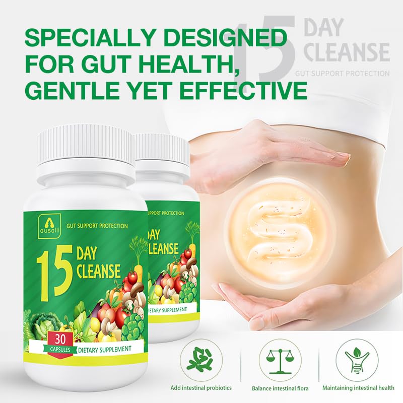 ausalli plant-based ingredients close-up highlighting natural herbs for digestive comfort.