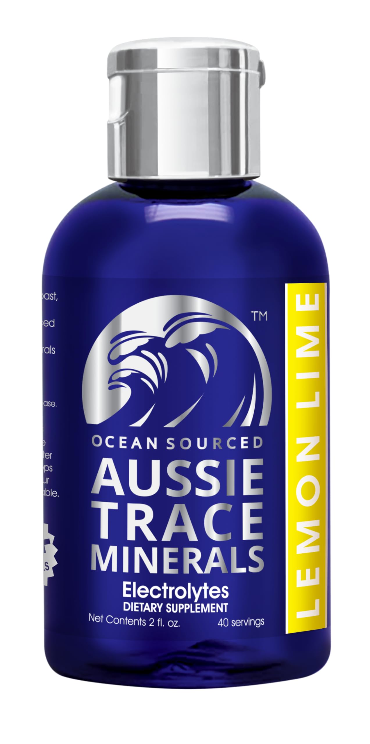 Aussie Trace Minerals Lemon Lime Drops bottle pour for quick hydration on the go.