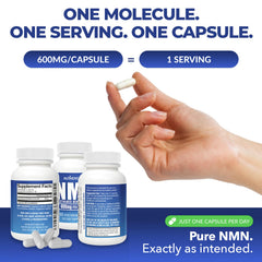 Authenta NMN capsules close-up, vegan-friendly pill for everyday energy support