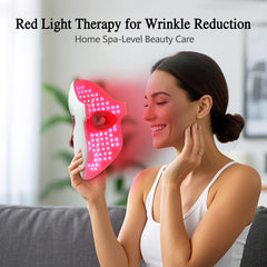 Auxoliev LED mask blue light therapy targets pores and acne