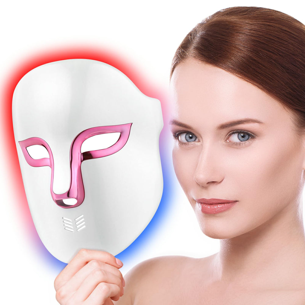 Auxoliev LED face mask front view for at-home light therapy