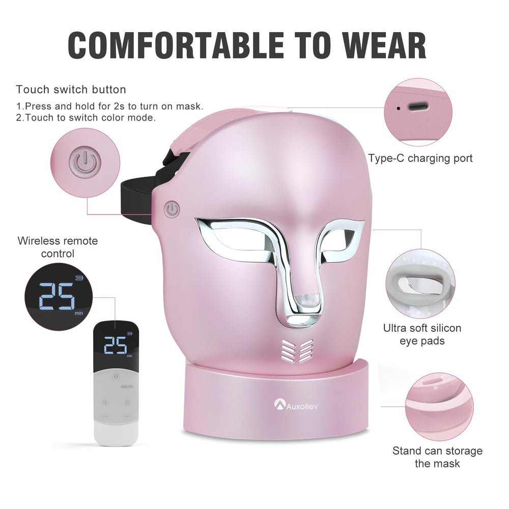 Auxoliev adjustable brightness levels personalize comfort and treatment intensity