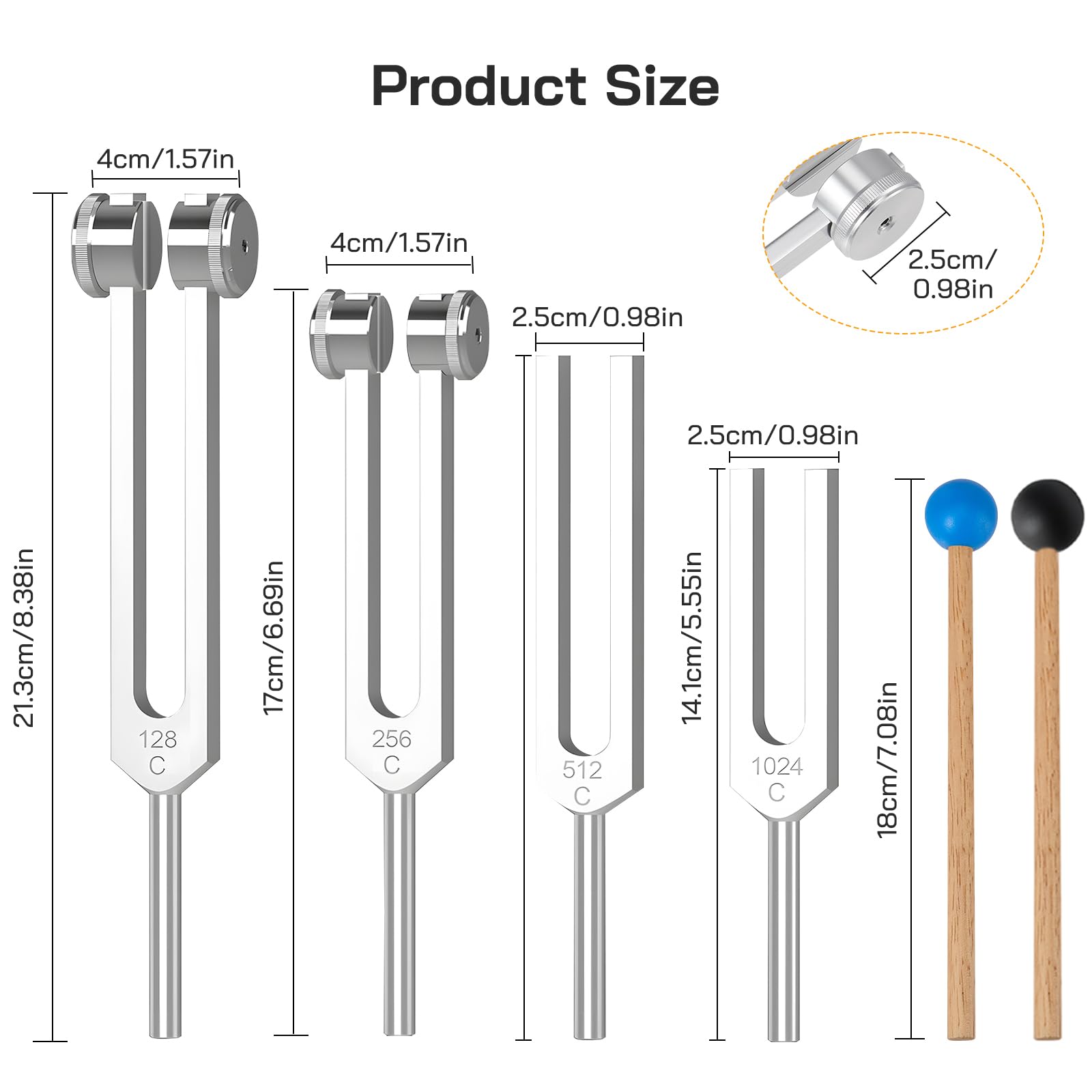 Auxruen rubber mallets included for easy tone release