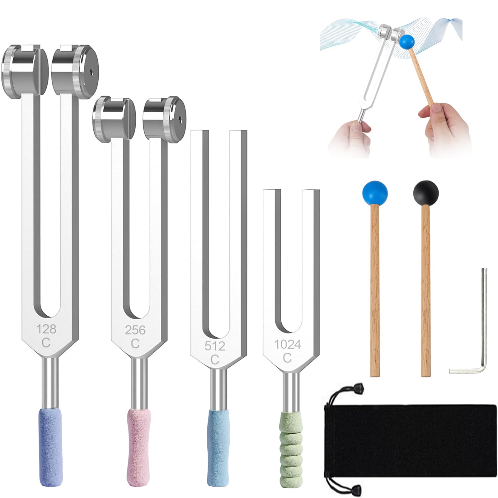 Auxruen tuning forks 128 Hz calm frequency in action