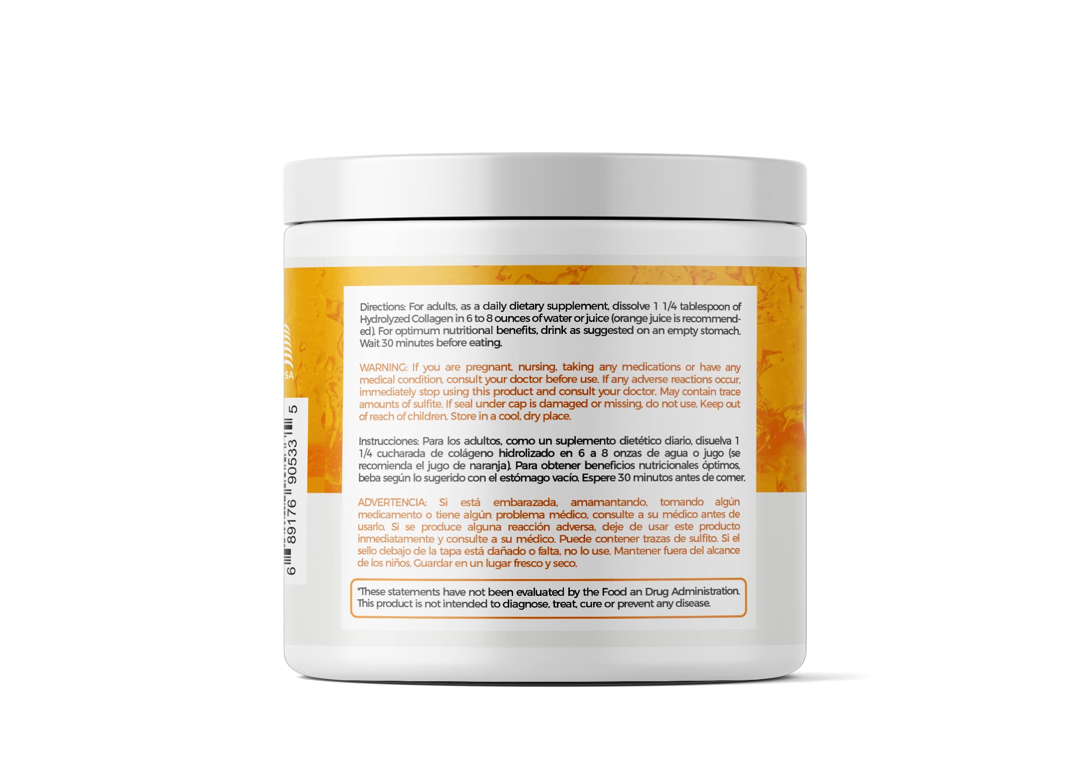 AV Orange collagen powder blending easily into a smoothie