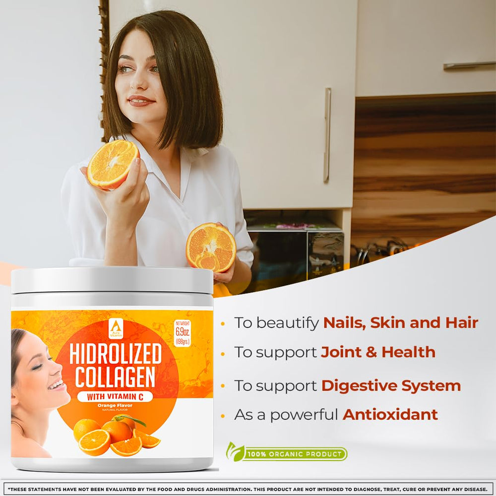 Non-GMO verified label on AV Orange collagen packaging