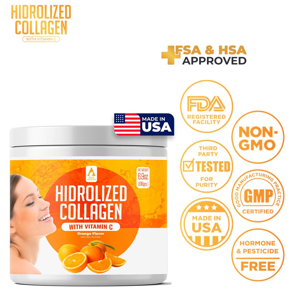 AV Orange collagen powder dissolving quickly in water