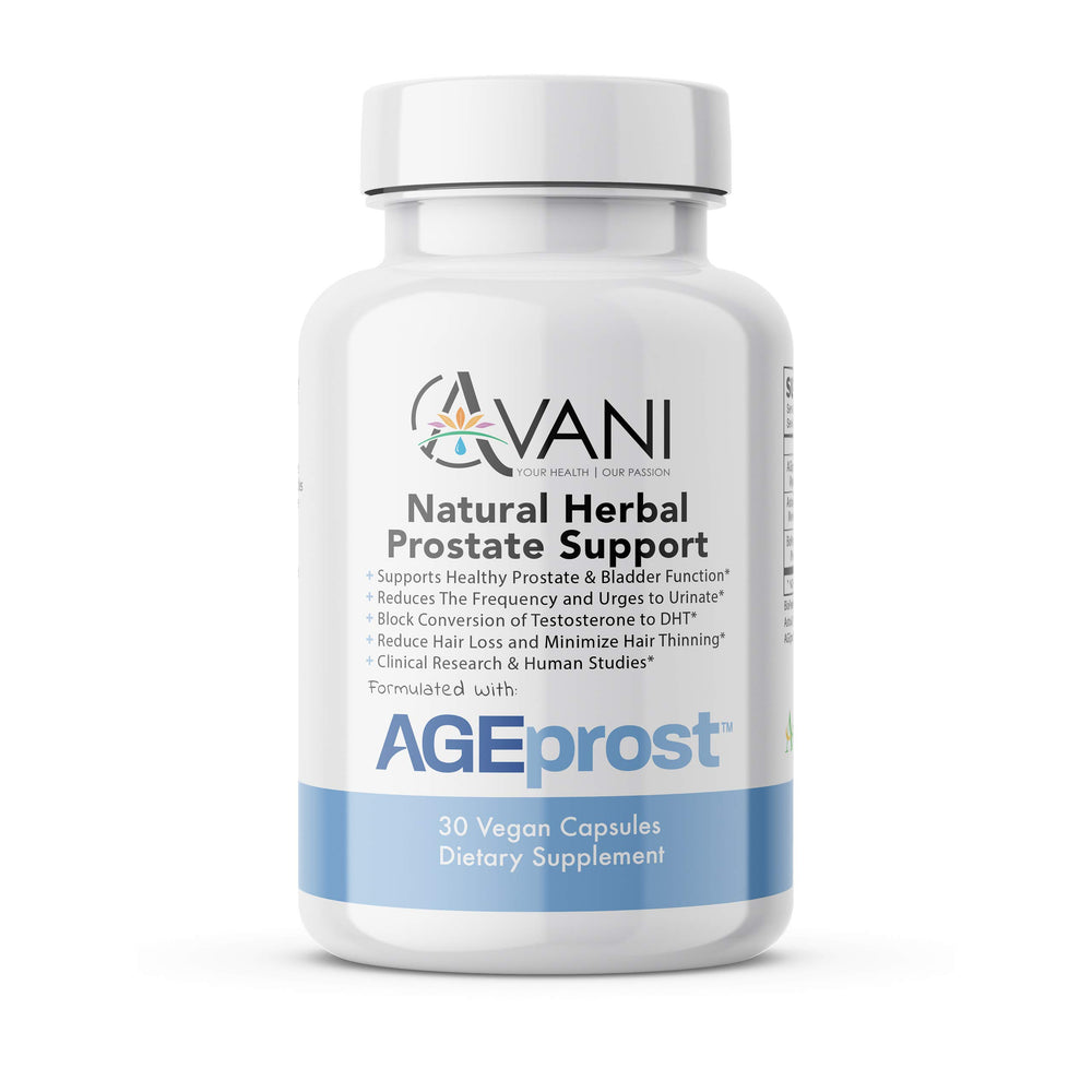 Avani Health AGEprost bottle for prostate support and urinary health