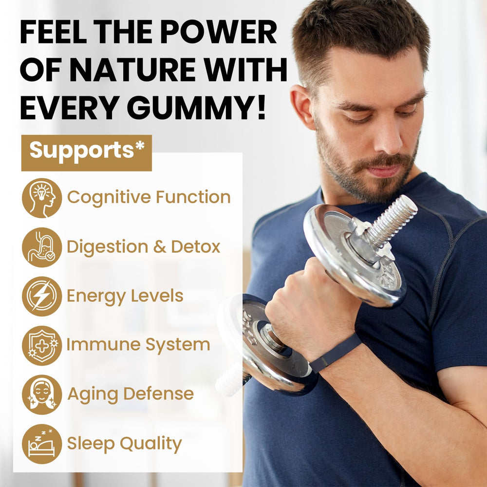 Avarinthiumor gummies plant-based badge highlights vegan, gluten-free formula