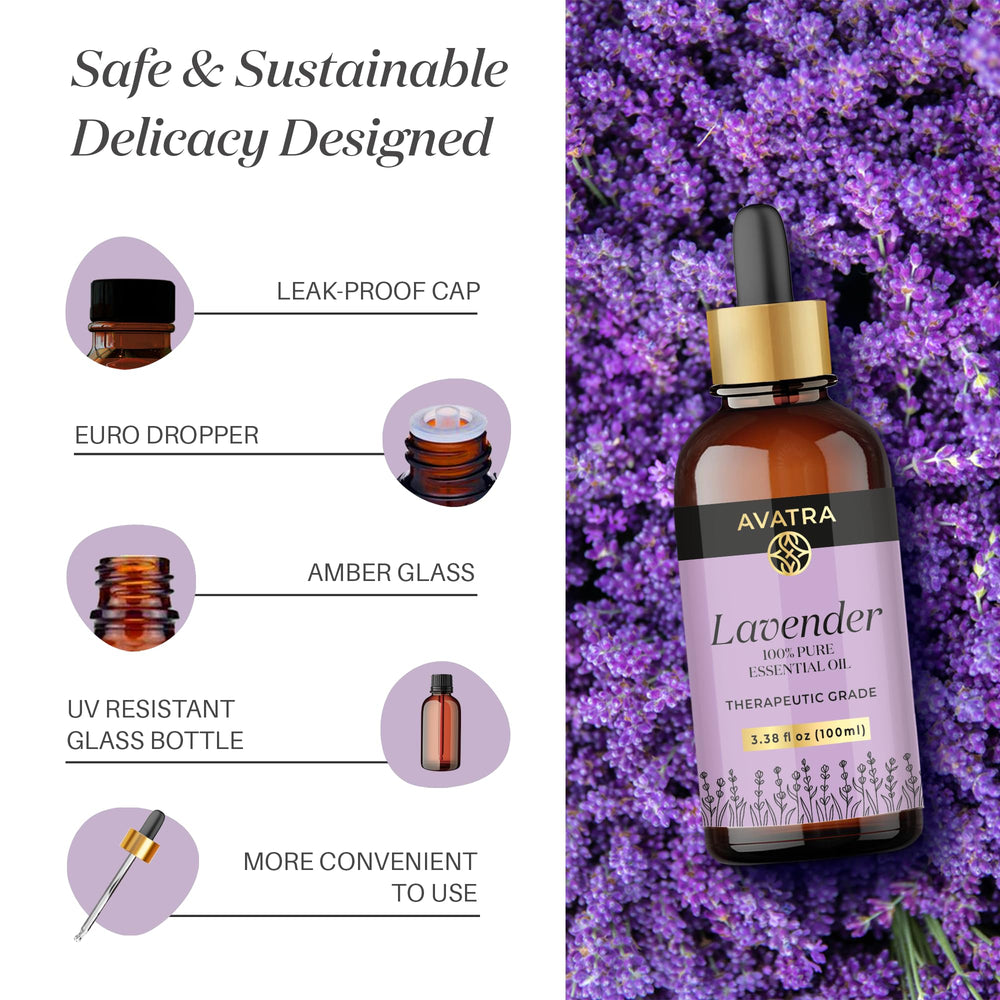 AVATRA diffuser aromatherapy scene with lavender oil in action.