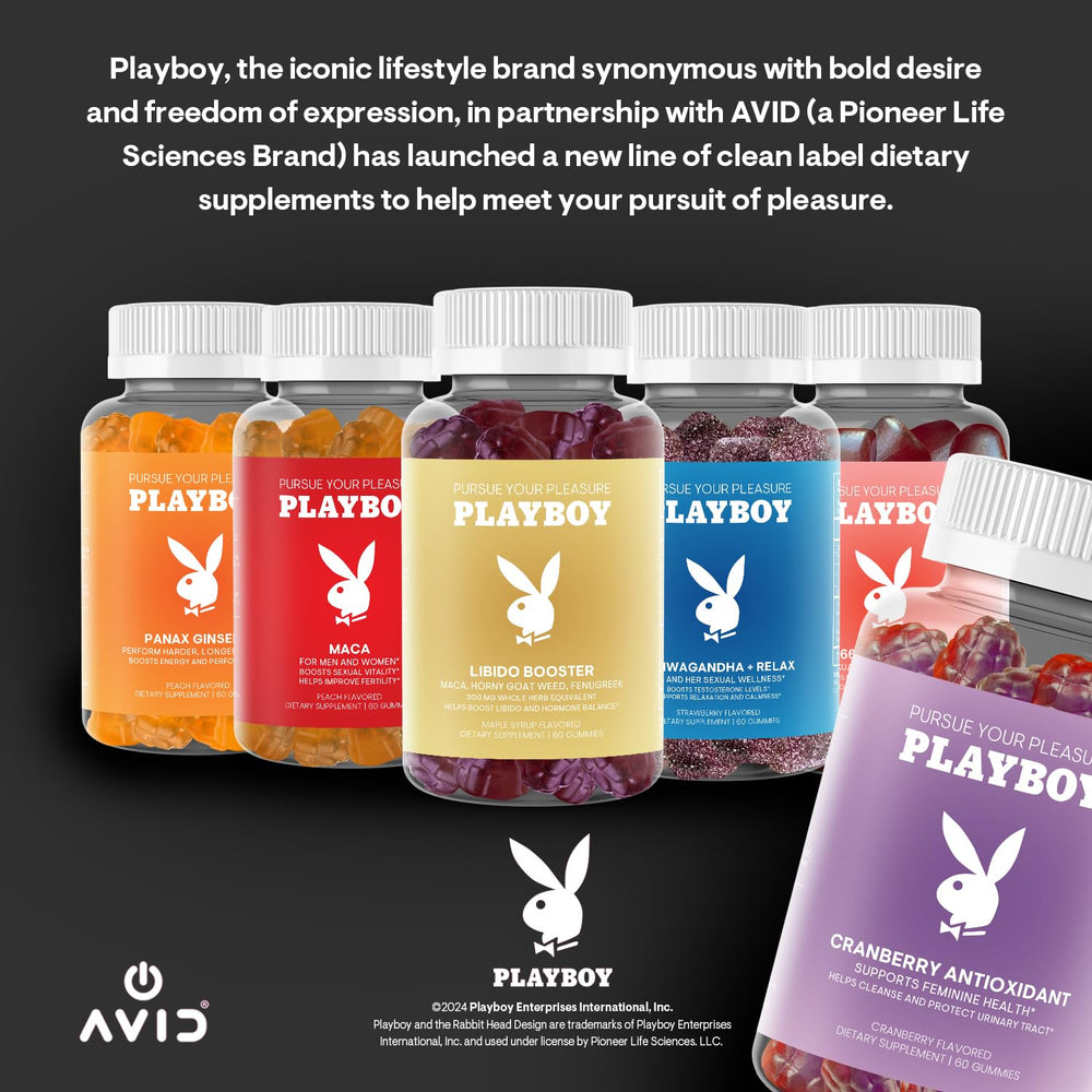 Avid Playboy cranberry gummies on desk, convenient daily ritual for health