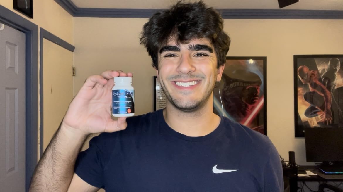 Avinol PM bottle and packaging indicating USA-made herbal formula