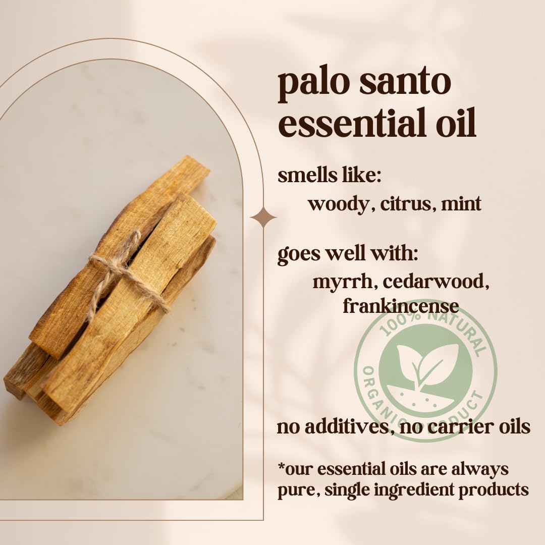Avivni Palo Santo Oil diffuser setup releasing woody aroma.