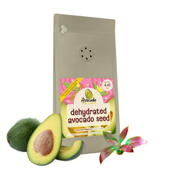 Avocado Prime dehydrated avocado seed powder bottle front highlighting fiber-rich supplement