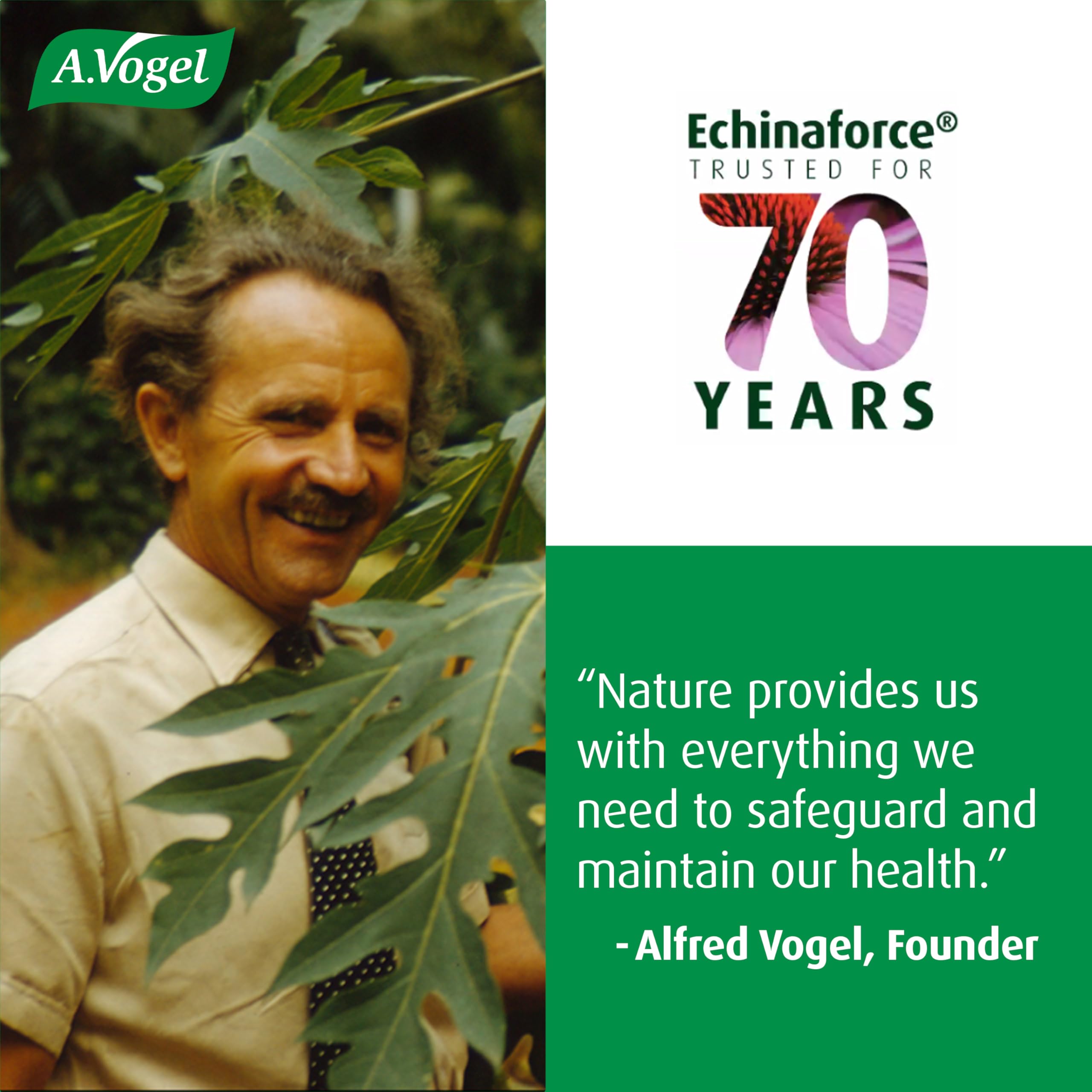 A.Vogel Echinaforce sustainable farming emphasizes plant-based wellness