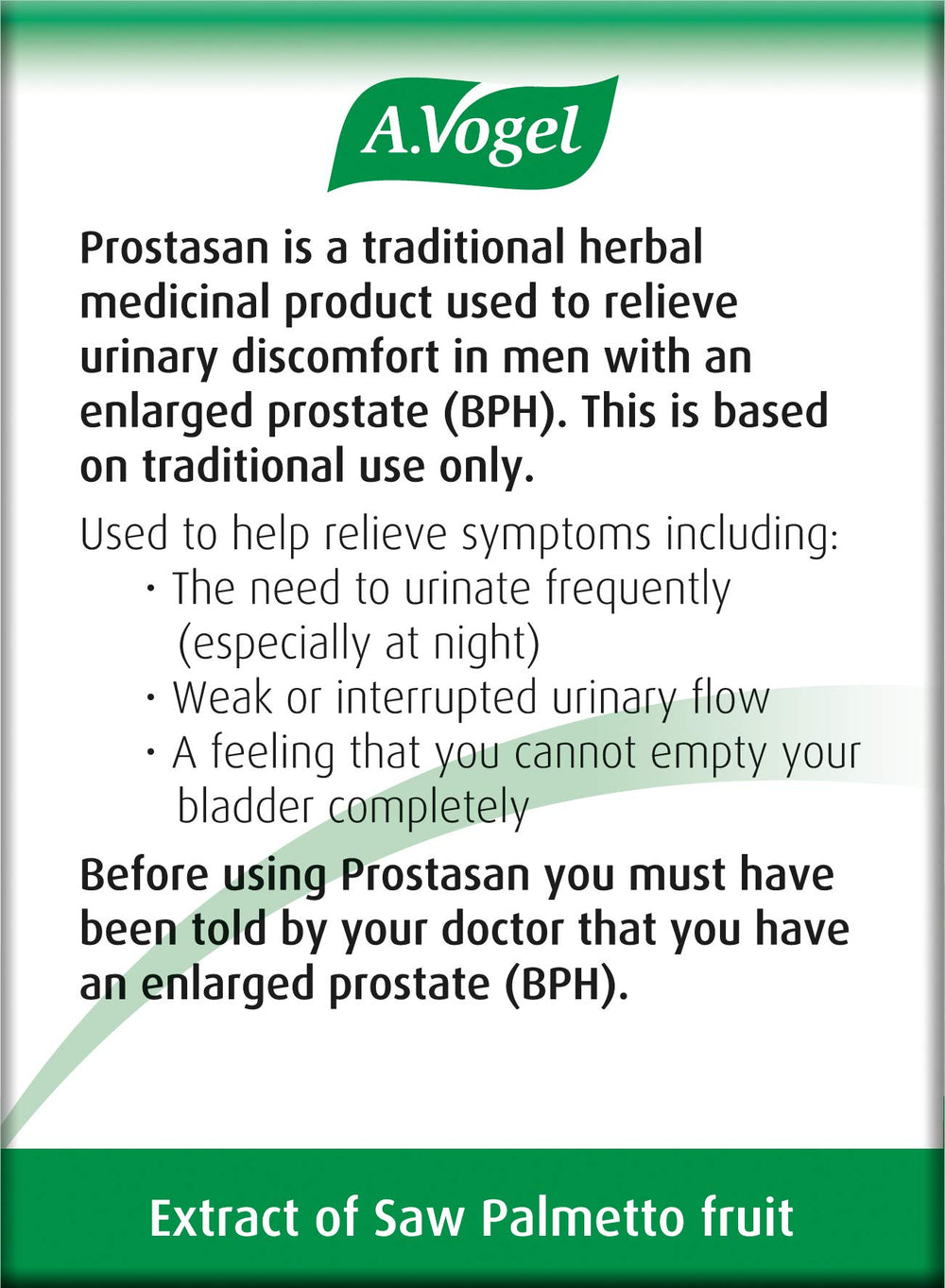 A.Vogel Prostasan packaging with capsules ready for daily health support.