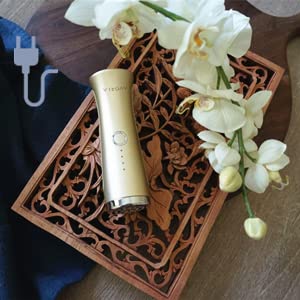 Avorla red-light facial wand control panel close-up, simple settings for routine use.