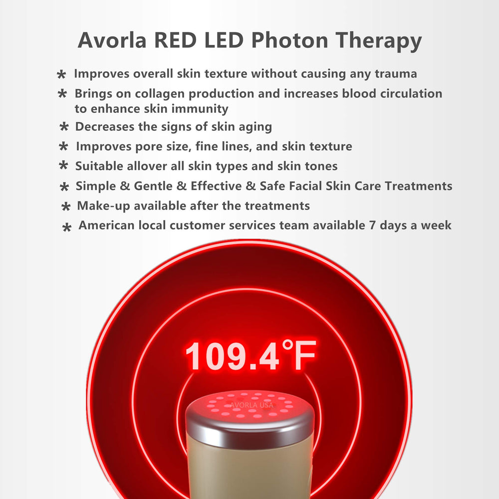 Avorla red-light facial wand packaging, premium feel and at-home skincare aesthetic.