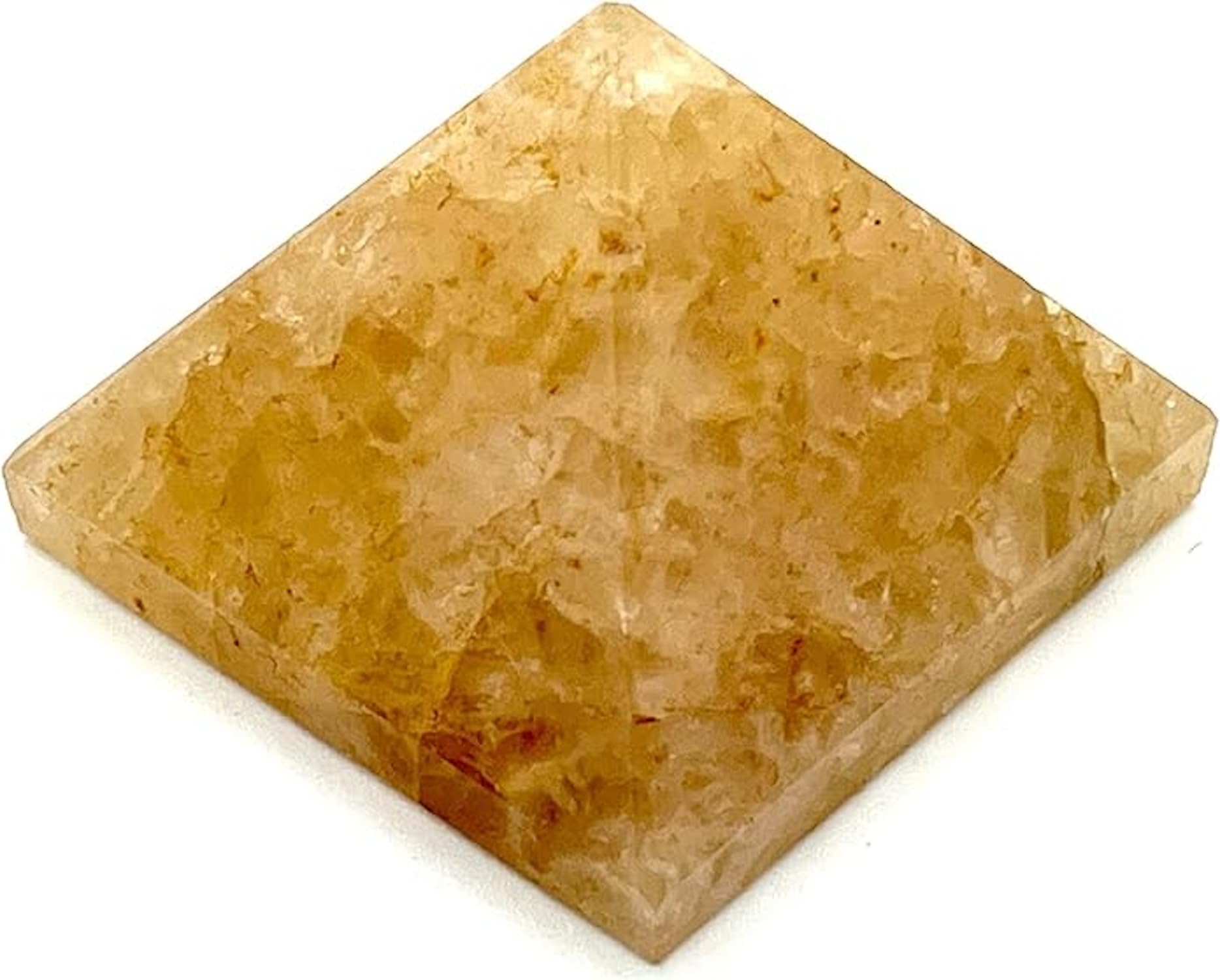 Awaken Your Kundalini yellow quartz pyramid 2inch glows with focused energy.