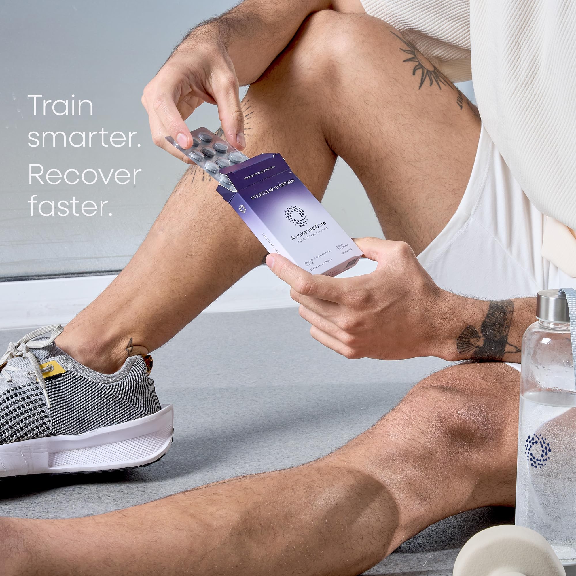 Athlete using AwakenedCore tablets to support endurance and focus.