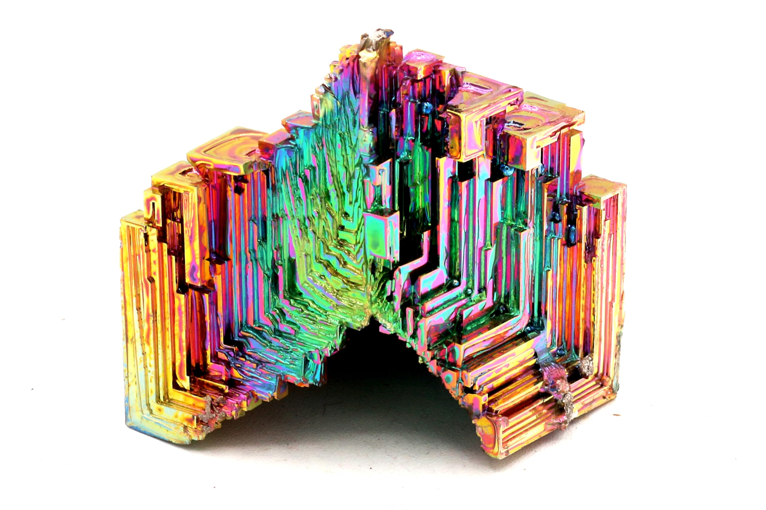 Awesome Industries Rainbow Bismuth Crystal iridescent display for collectors.