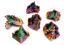 Awesome Industries Rainbow Bismuth Crystal vivid hues enhancing home décor.