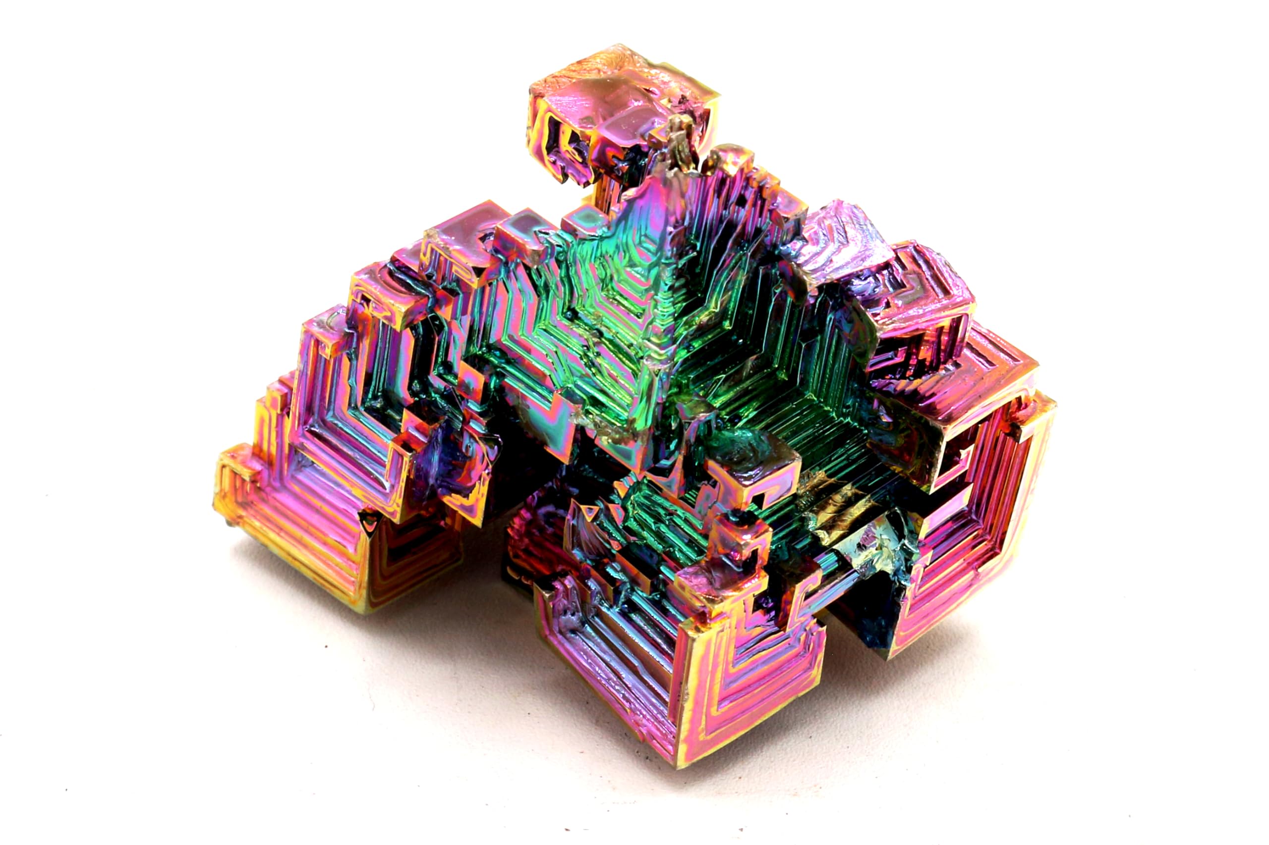 Awesome Industries Rainbow Bismuth Crystal medium size suitable for display dioramas.