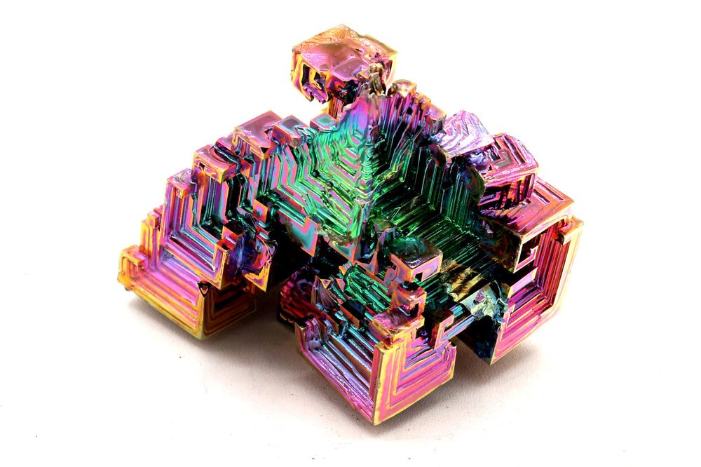 Awesome Industries Rainbow Bismuth Crystal medium size suitable for display dioramas.