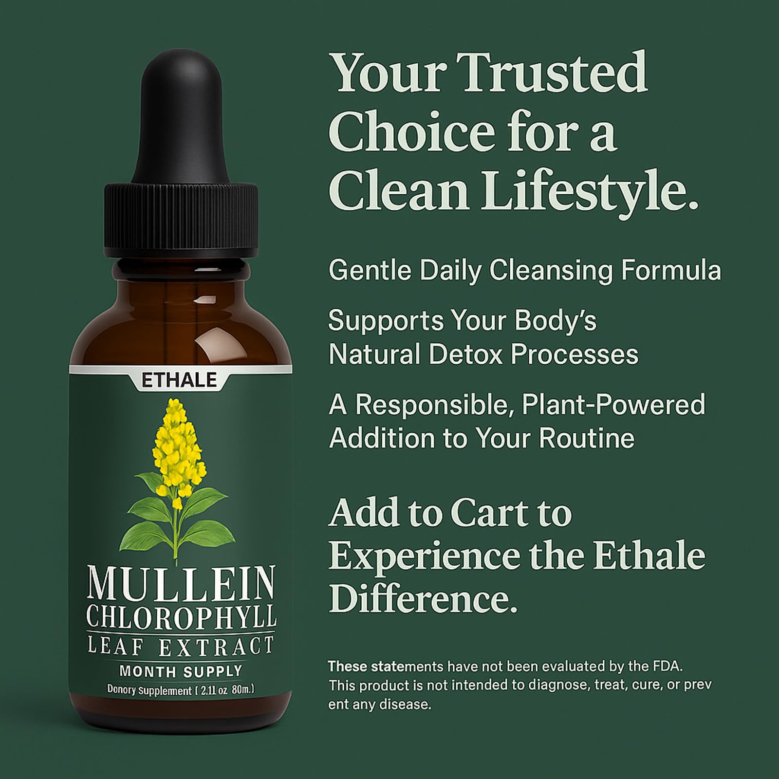 Awtse ETHALE Mullein Drops liquid poured into water for quick absorption