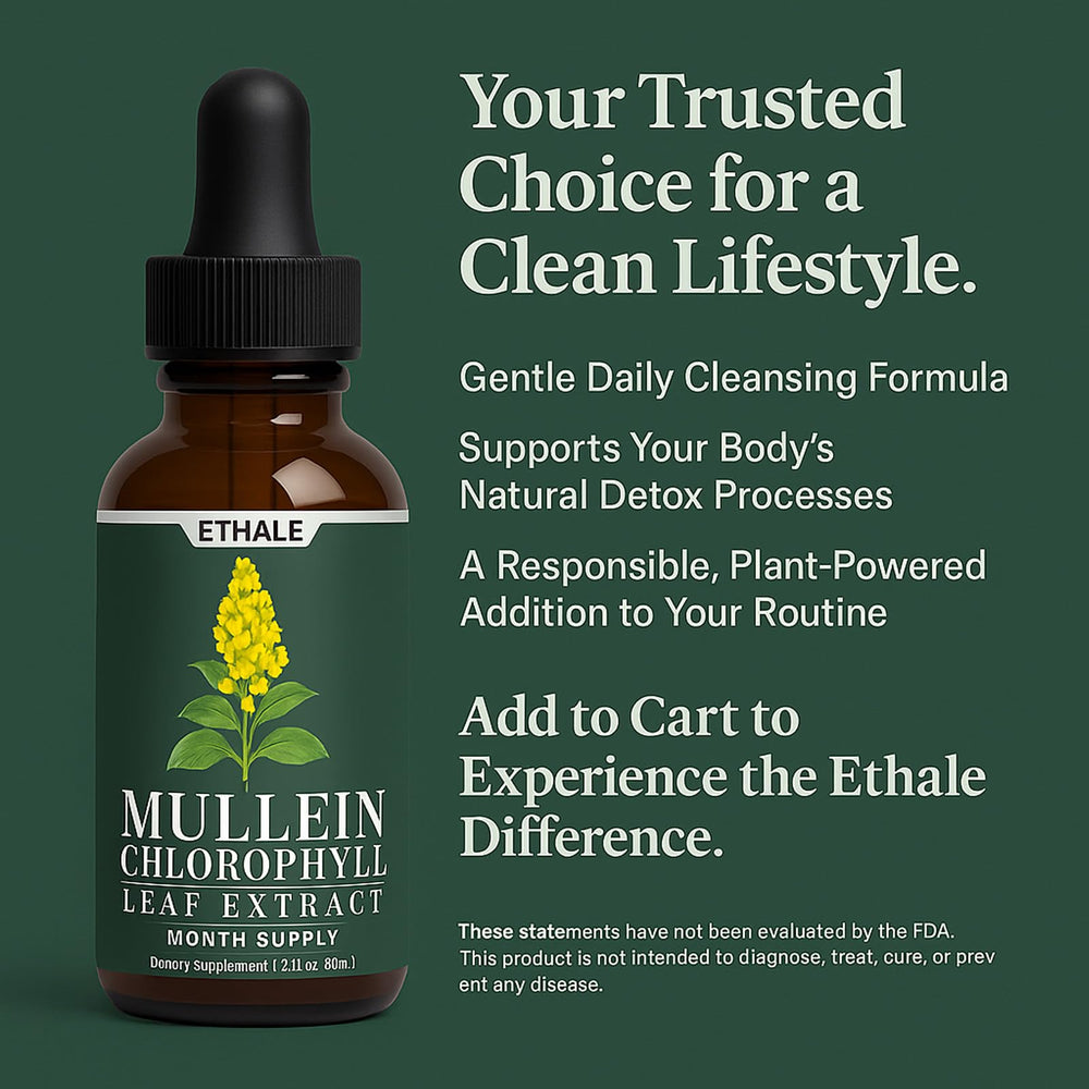 Awtse ETHALE Mullein Drops liquid poured into water for quick absorption