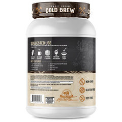 Axe & Sledge Farm Fed whey being poured into a glass for quick post-workout recovery.