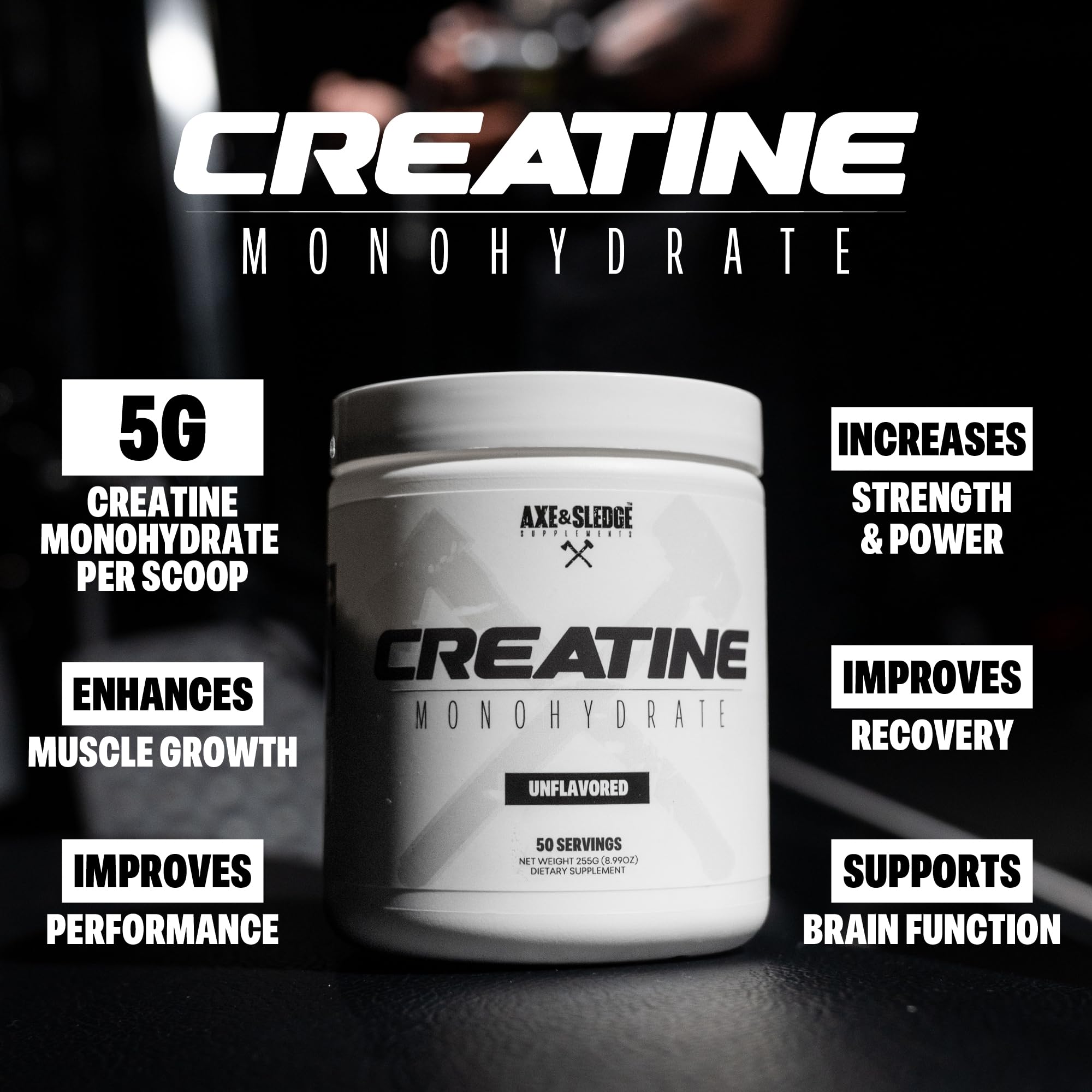 Scoop of Basics Creatine added to a shaker ready for a workout