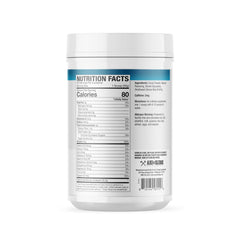 A glass with chocolate Axe & Sledge collagen powder blending smoothly into a beverage.