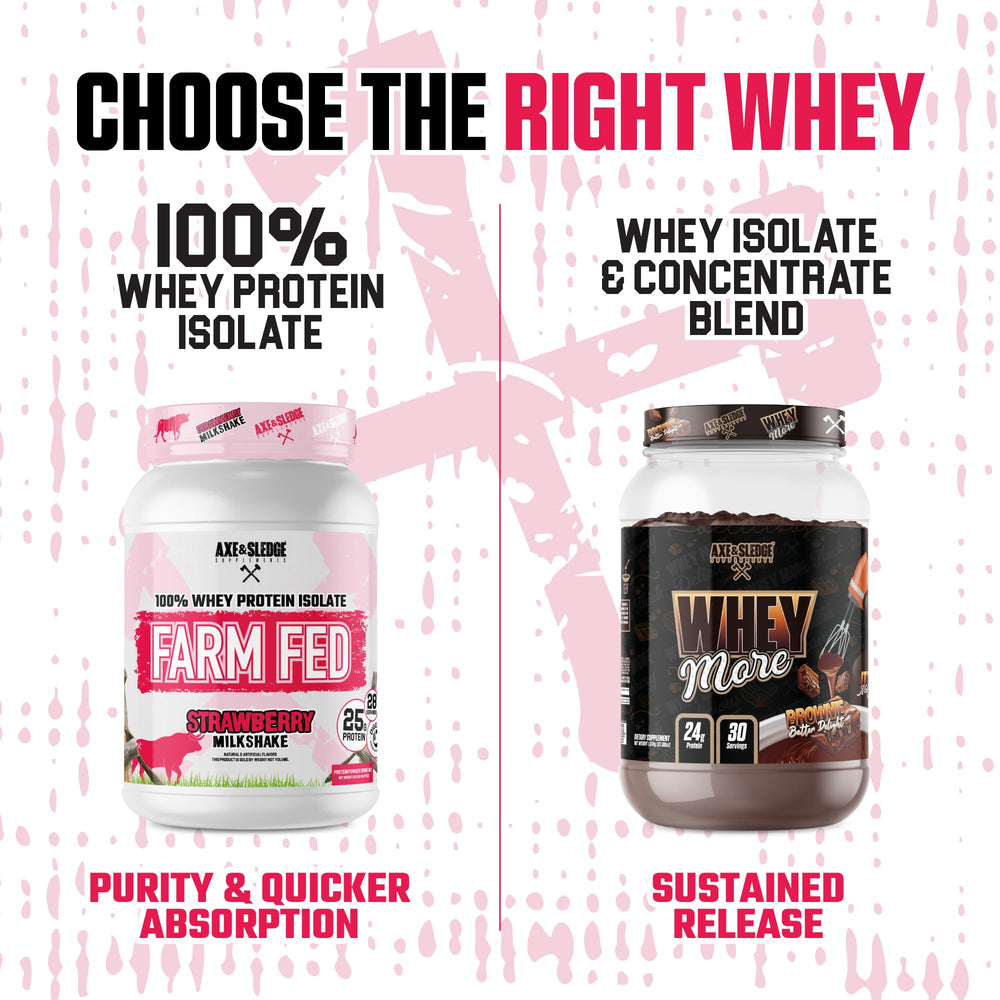 Axe & Sledge Farm Fed flavor packaging highlights strawberry milkshake option.