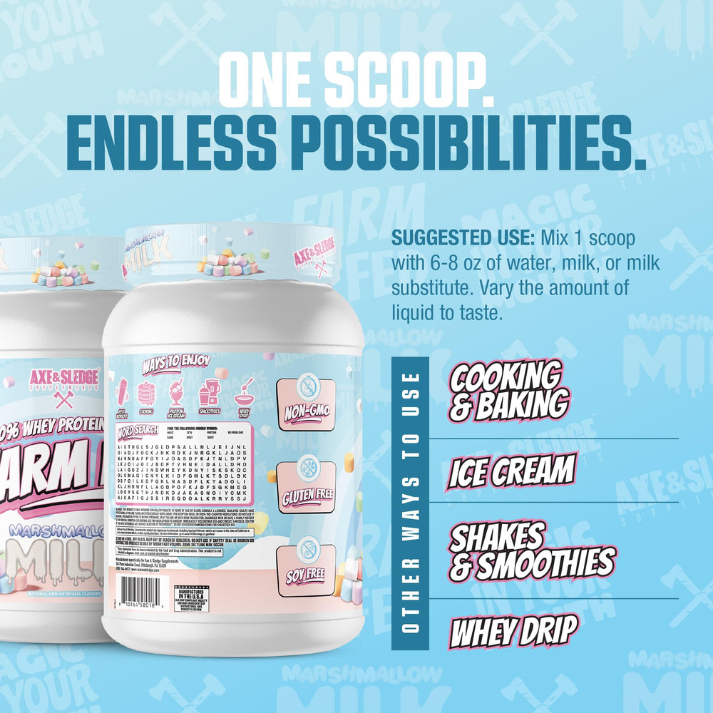 Close-up of Marshmallow Milk flavor for a dessert-like protein shake.
