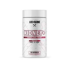 Axe & Sledge Kidney+ bottle front for endurance support.