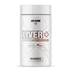 Axe & Sledge Liver+ bottle front showing premium liver support packaging.
