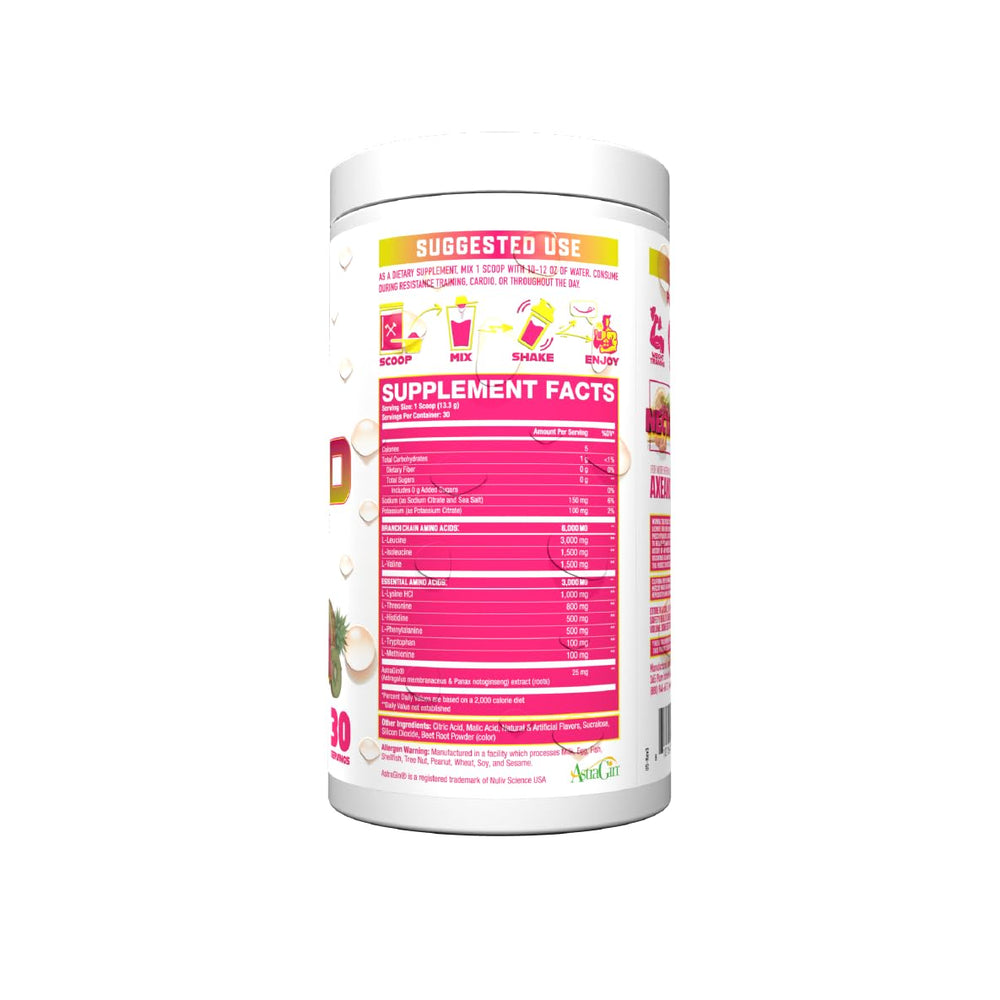 Axe & Sledge The Grind scoop highlighting essential amino acids for recovery.