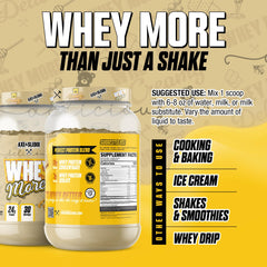 Axe & Sledge WHEY MORE close-up with MCTs and prebiotic fiber emphasis