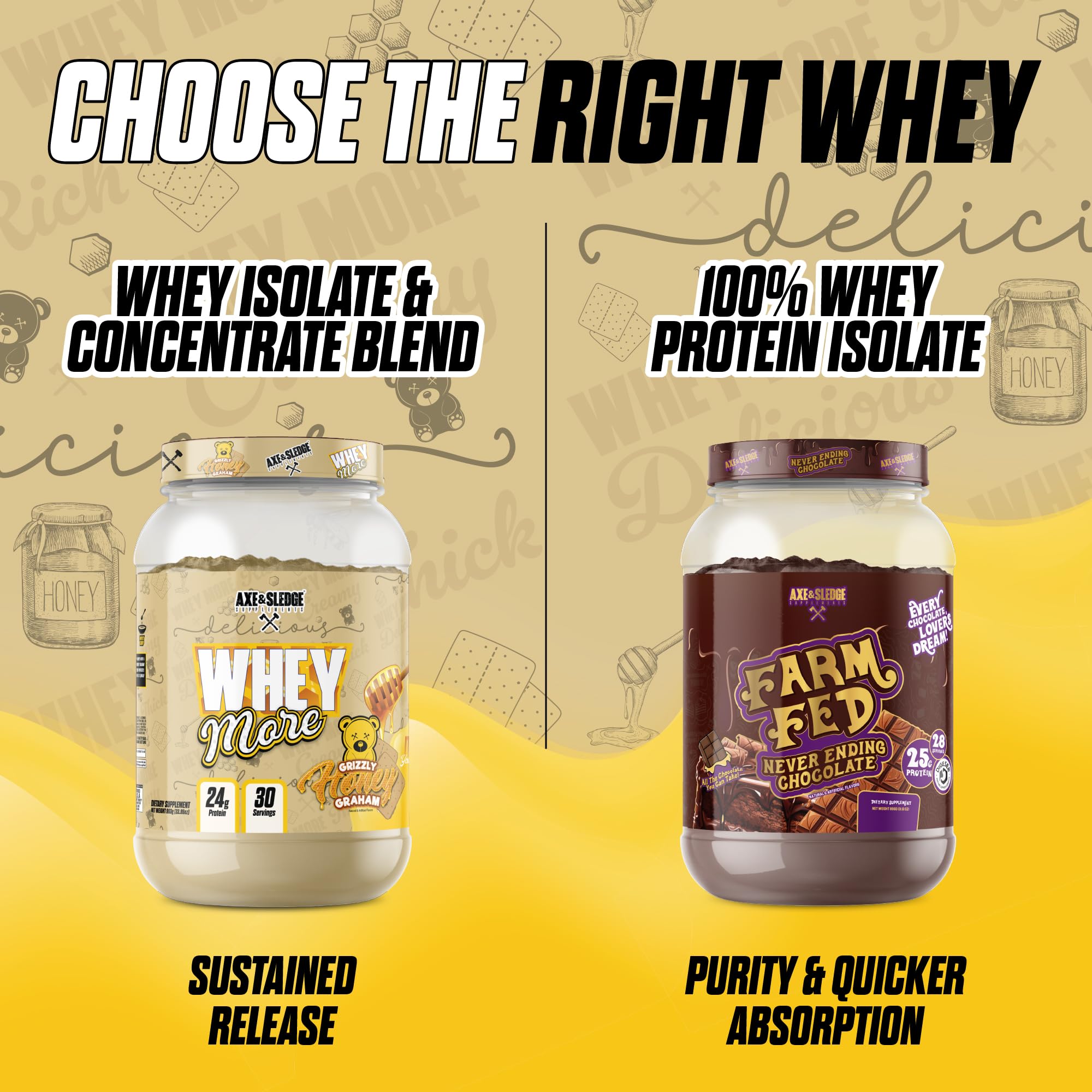 Ingredients label on WHEY MORE tub highlighting concentrate and isolate blend