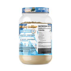 Axe & Sledge Whey More scoop of powder for a rich, flavorful shake.