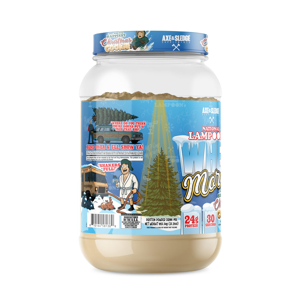 Axe & Sledge Whey More shake in glass highlights flavor and texture.