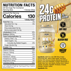 Axe & Sledge WHEY MORE scoop beside tub, ideal post-workout replenishment