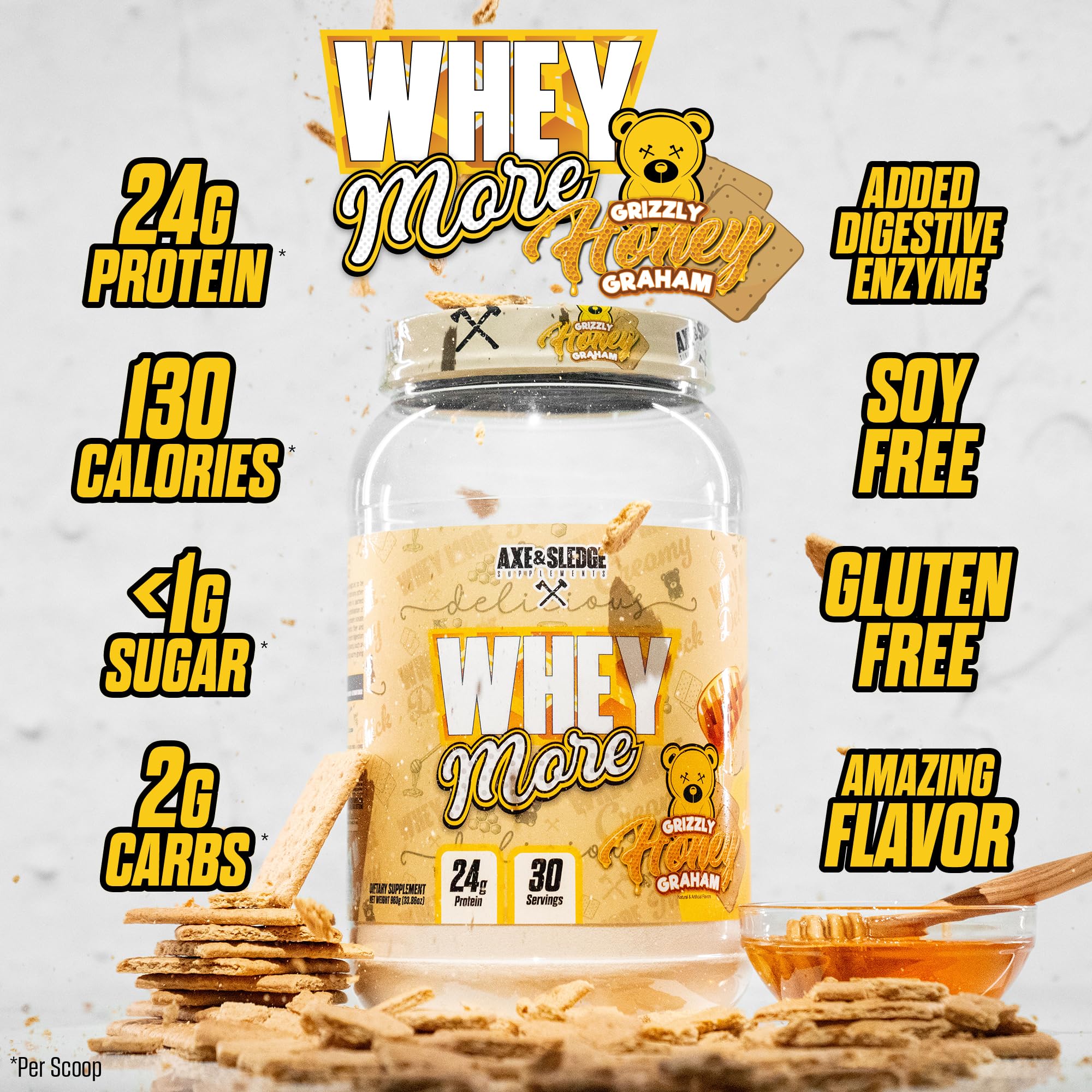 Glass of WHEY MORE shake showing creamy texture and rich flavor