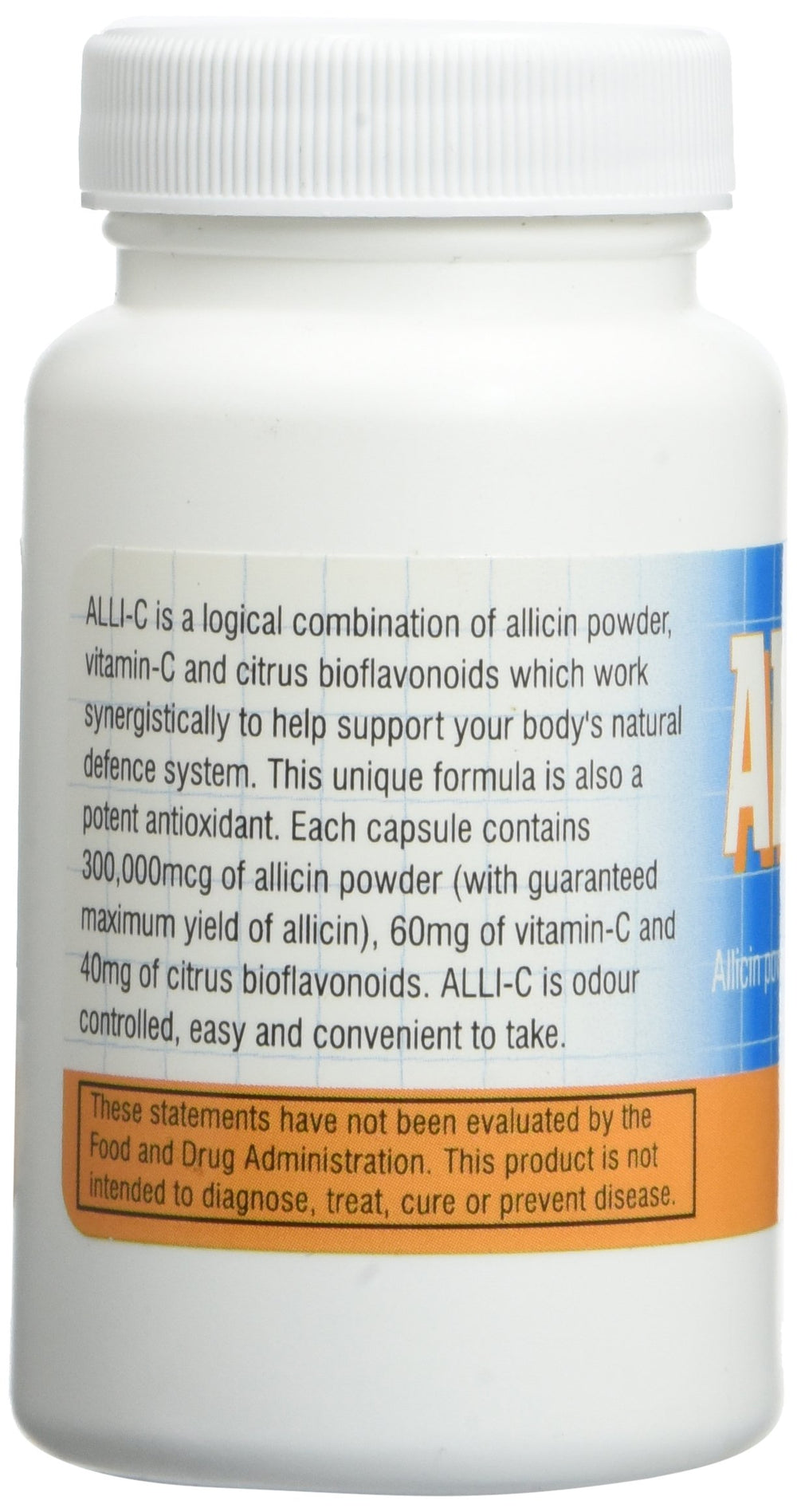 AXIL Alli-C bottle and capsules with citrus bioflavonoids for antimicrobial support