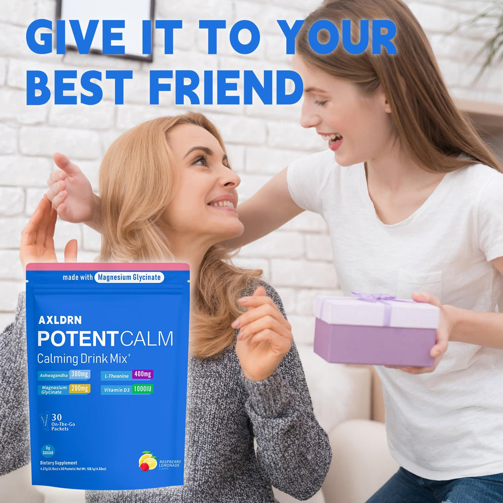Axldrn PotentCalm front label emphasizing sugar-free formula